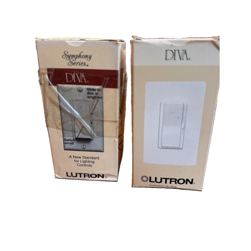 2 Lutron Diva DV-600P-BL 600W Single Pole Preset Dimmer Switch Black NEW in Box